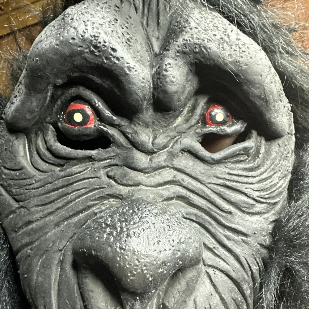 Gorilla Halloween Adult Mask Ape Monkey Mask Rubber Kong Teeth Fangs Costume